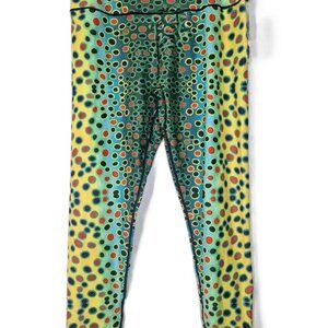 Fincognito Leggings Sz M Brown Trout All Sport Pull on Stretch Performance Artsy